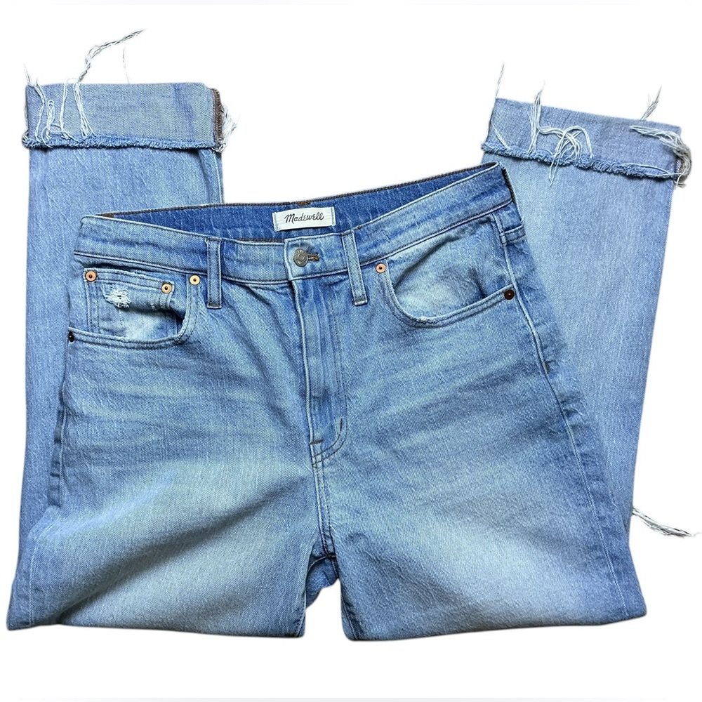 Madewell High-Rise Distressed Straight Crop Jeans – Light Wash | Size 29